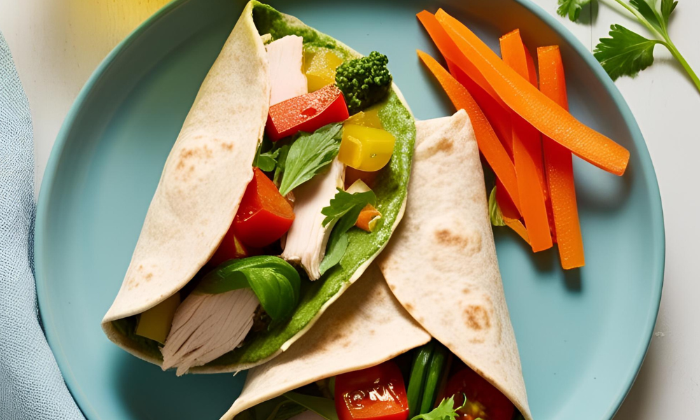 Wrap Integral com Vegetais e Peito de Peru: Leve e Prático