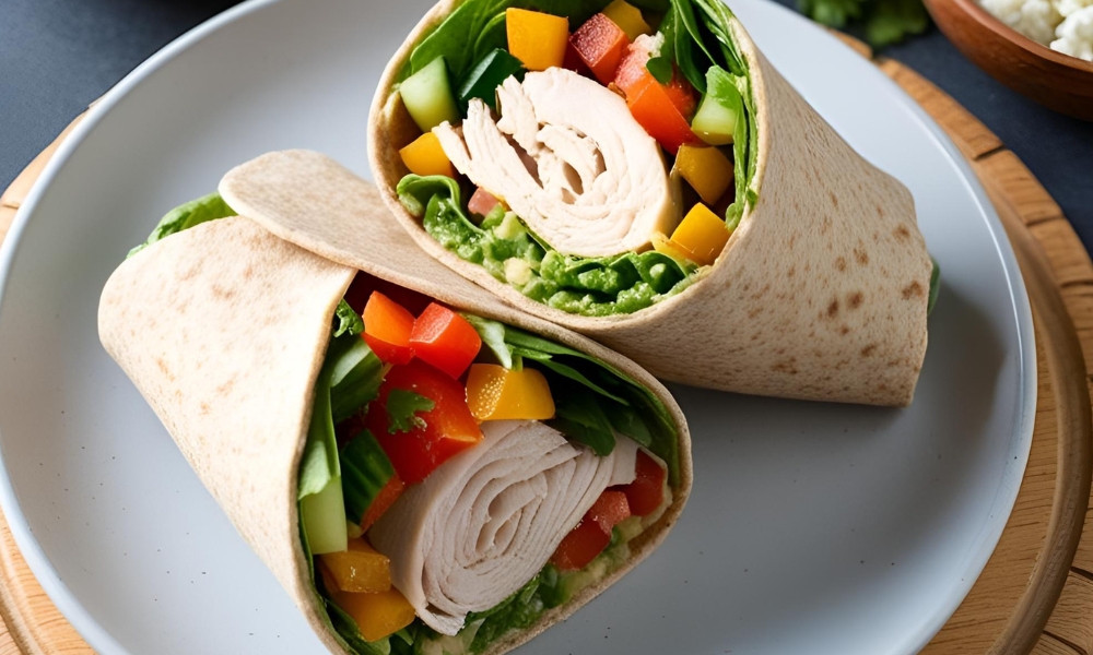 Wrap Integral com Vegetais e Peito de Peru: Leve e Prático